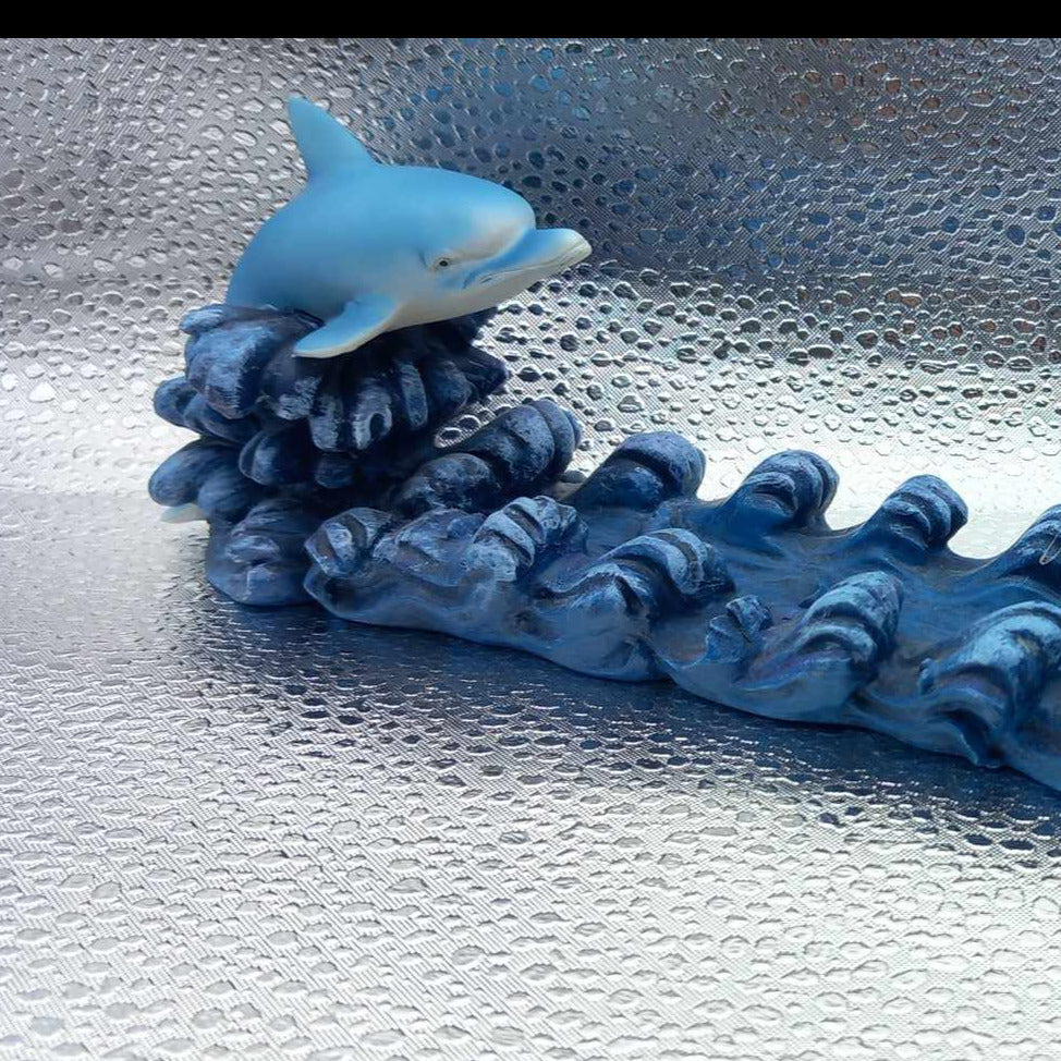 Røkelsesholder blå delfin