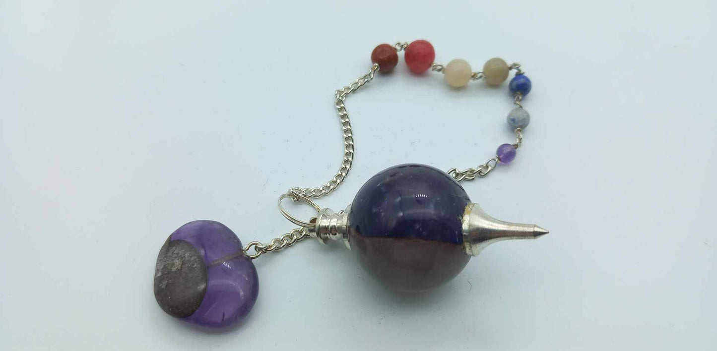 Ametyst pendulum med stor kule