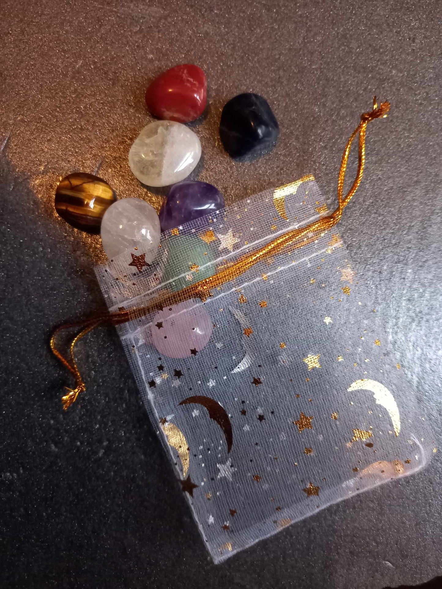 Chakrasett med 8 krystaller