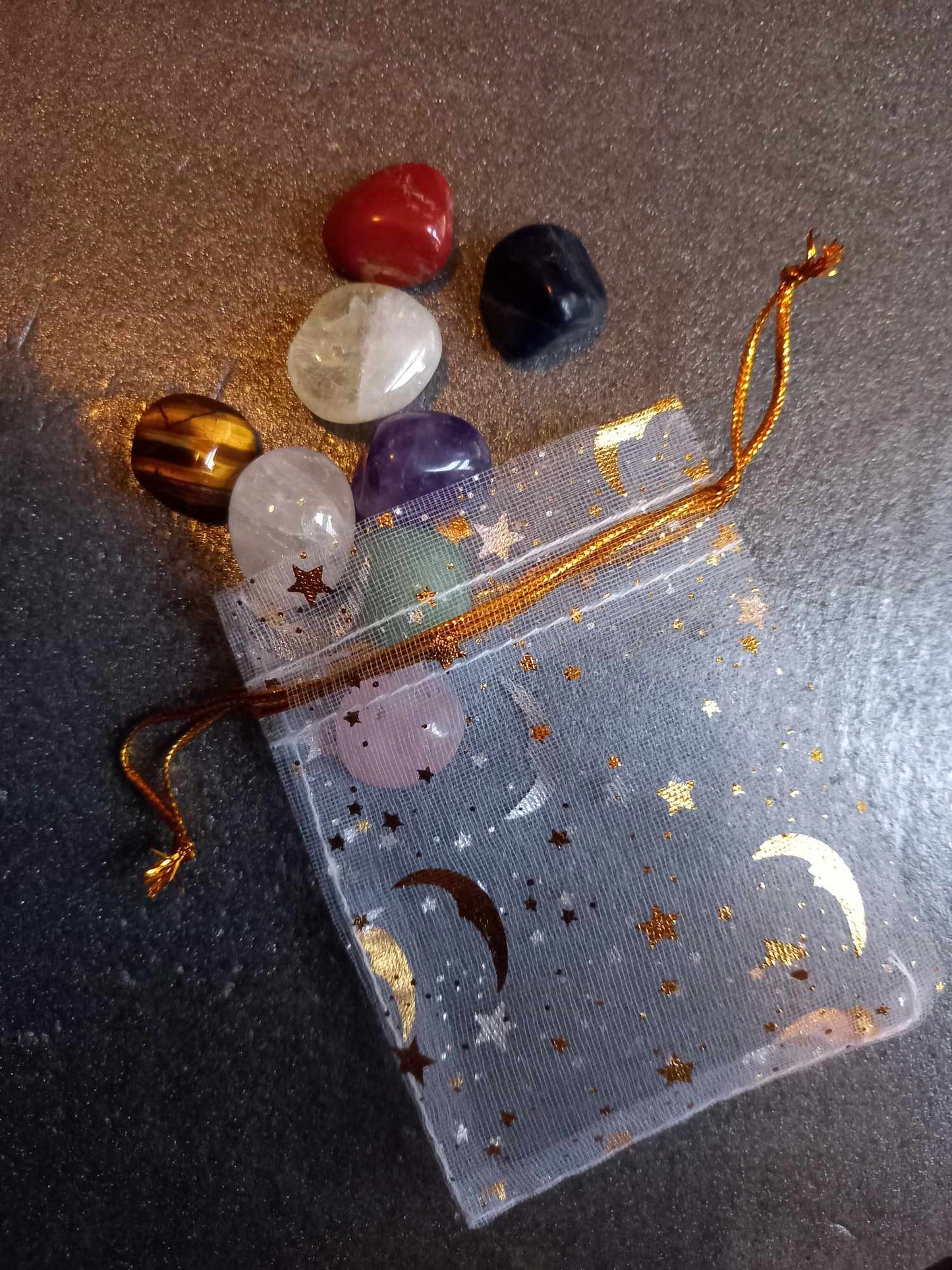 Chakrasett med 8 krystaller