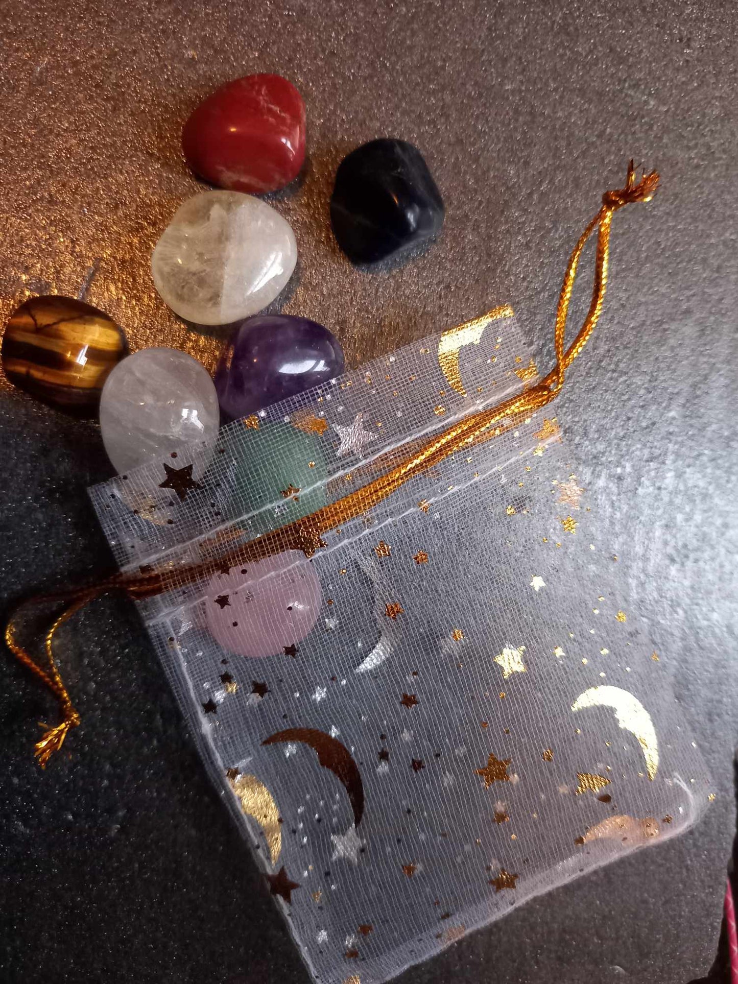 Chakrasett med 8 krystaller