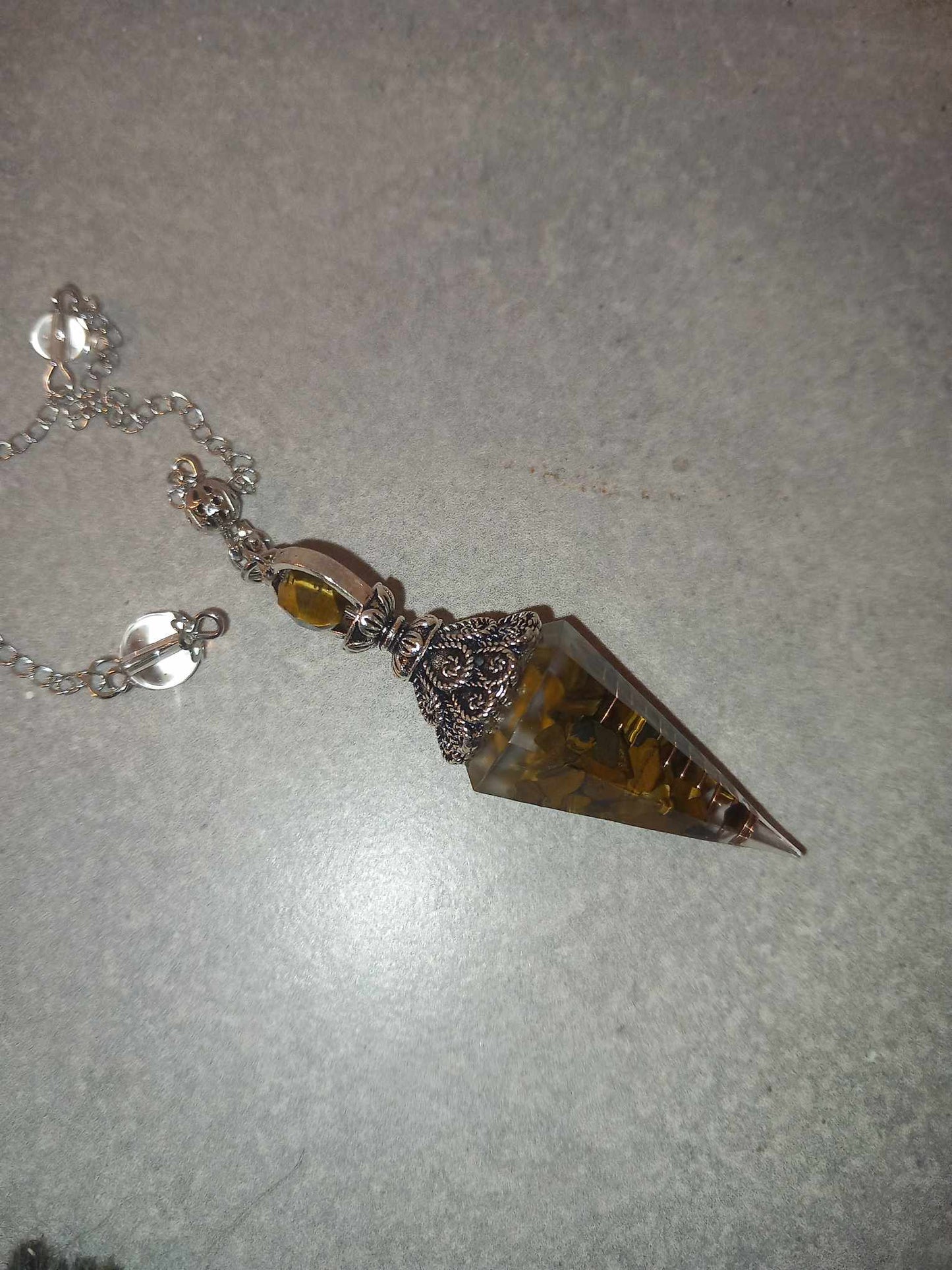 Tigerøye oregone pendulum / Tiger Eye Orgeone Pendulum
