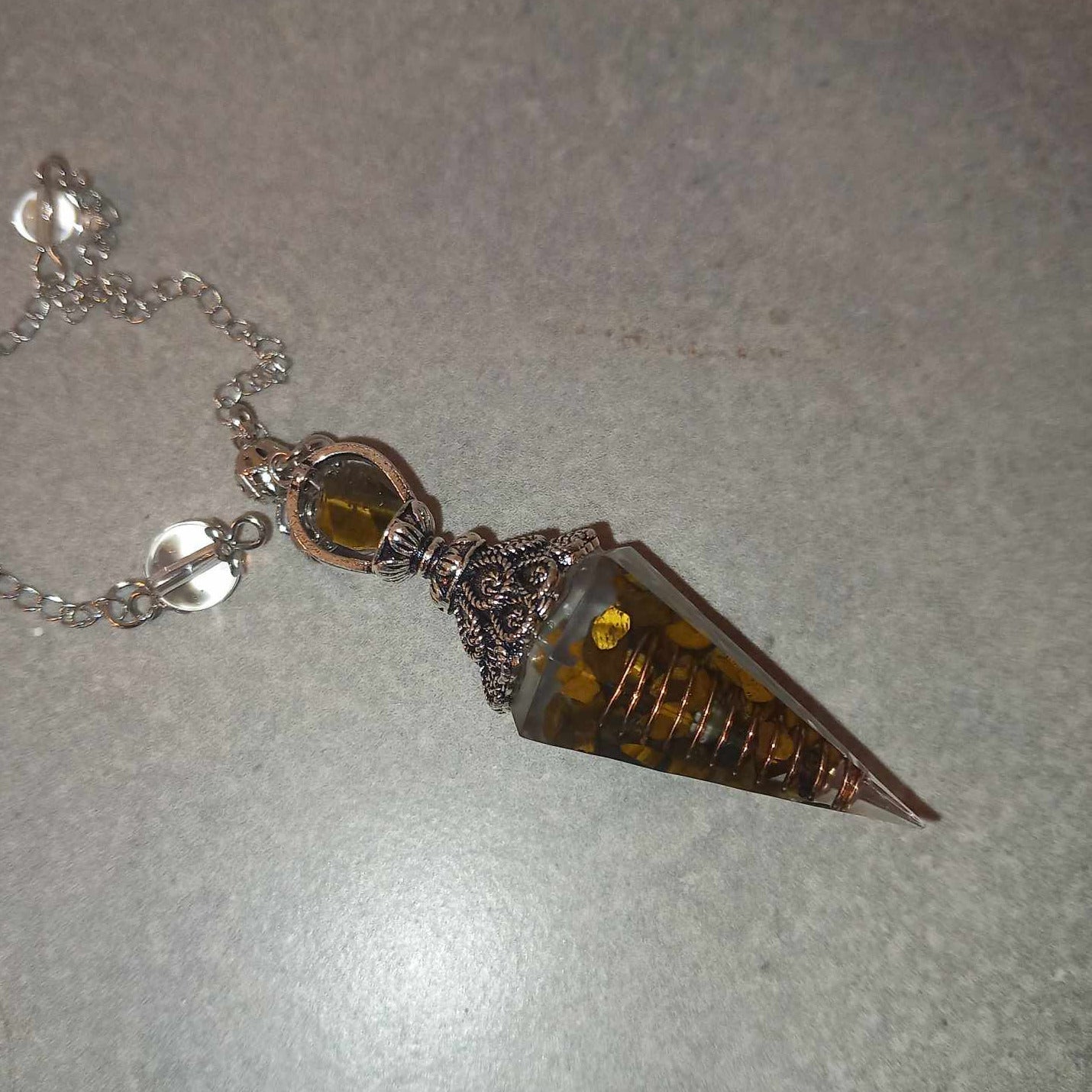 Tigerøye oregone pendulum / Tiger Eye Orgeone Pendulum