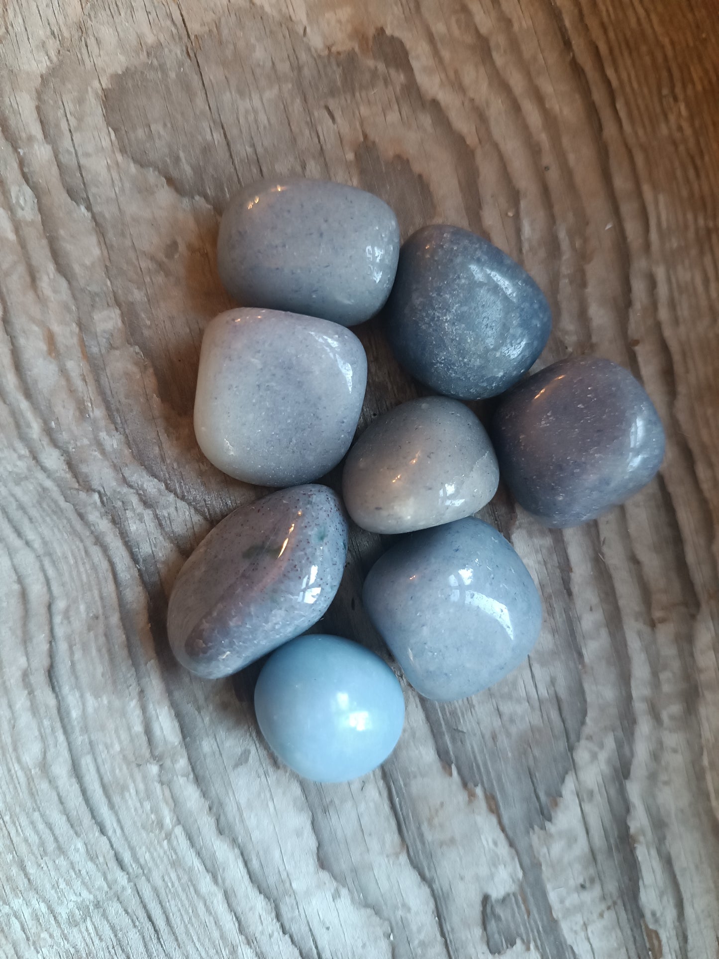 Angelite, tromlet stein ca 2-3 cm