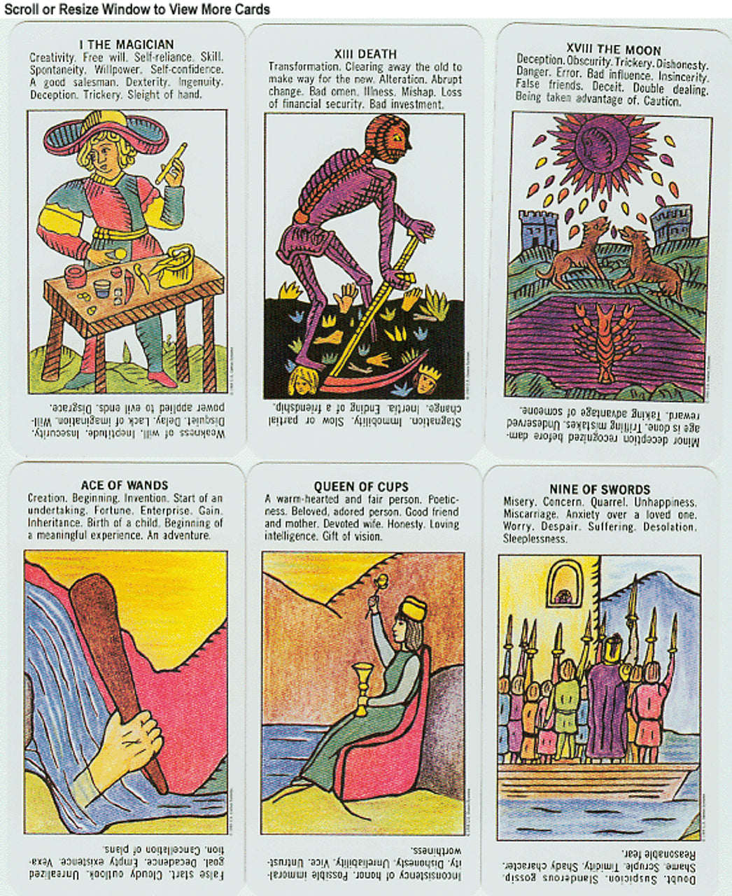 Starter tarot deck