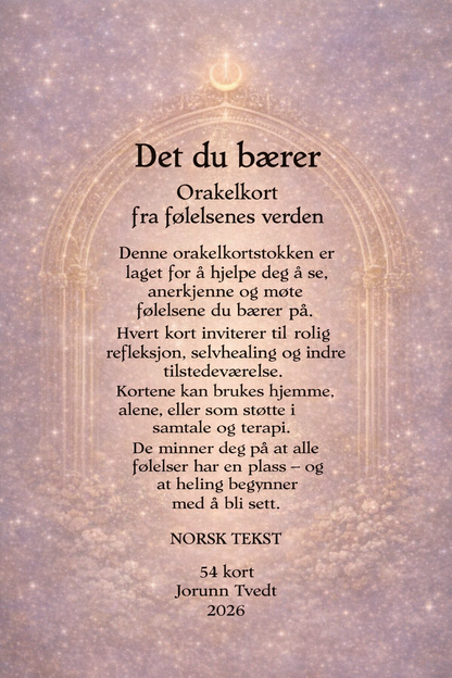 Det du bærer. Nirske orakelkort fra følelsenes verden. Norsk tekst