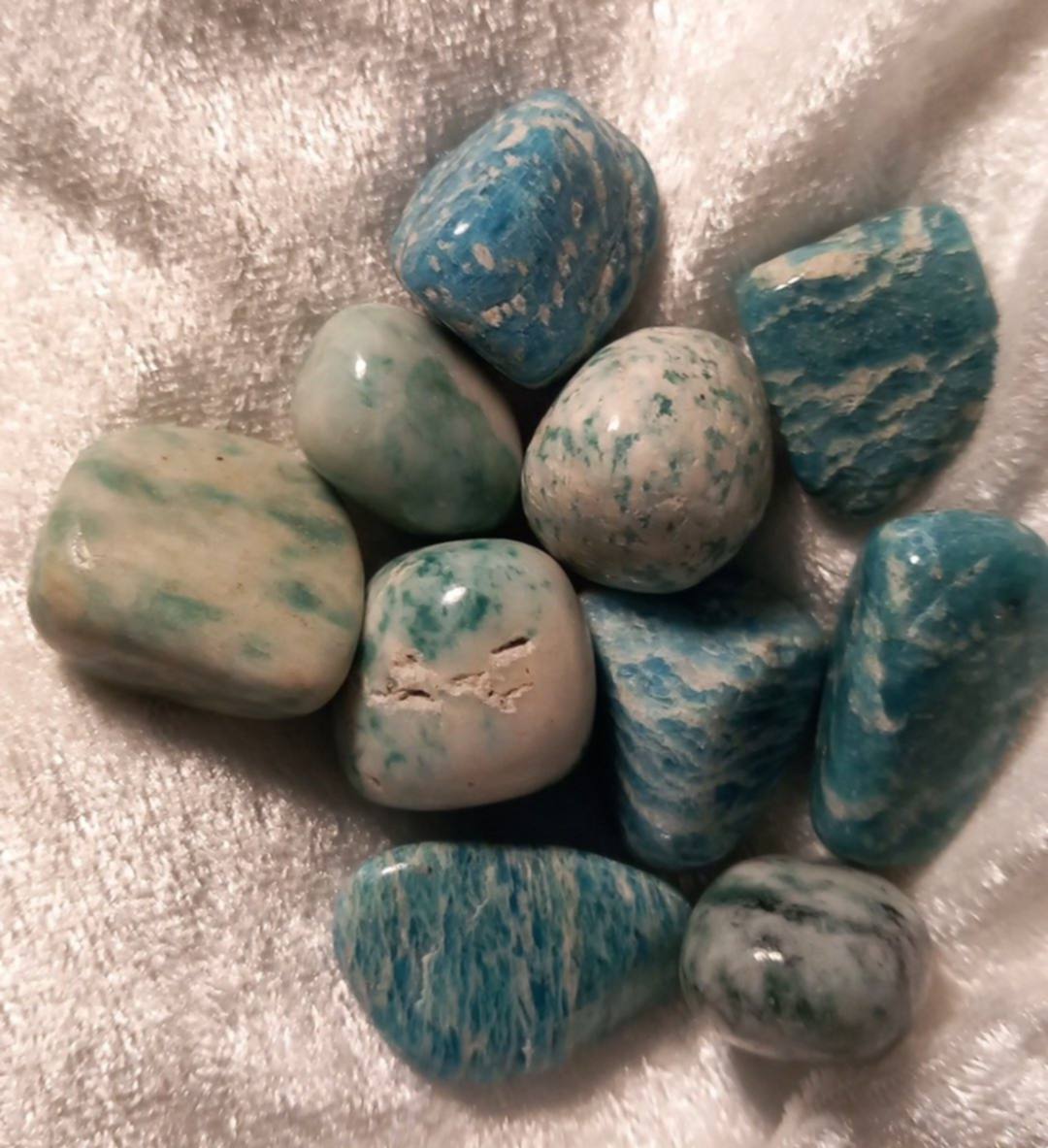 Amazonitt / Amazonite Tromlet stein