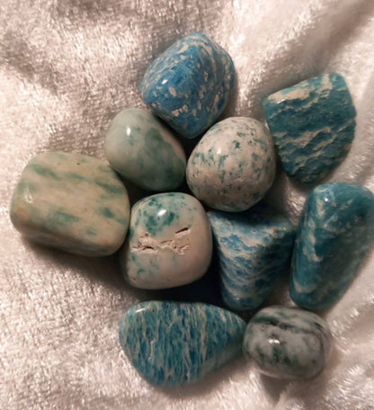 Amazonitt / Amazonite Tromlet stein