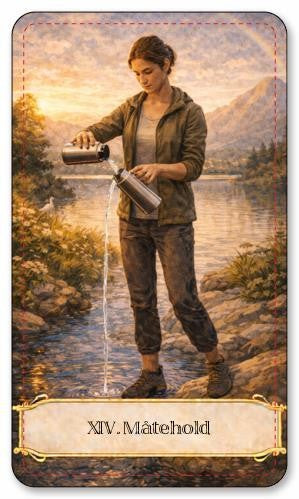 Samtid. Norske tarotkort, moderne tarotkort med norsk tekst.
