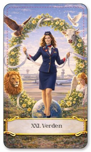 Samtid. Norske tarotkort, moderne tarotkort med norsk tekst.