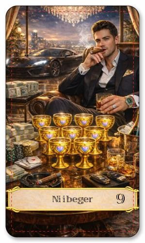 Samtid. Norske tarotkort, moderne tarotkort med norsk tekst.