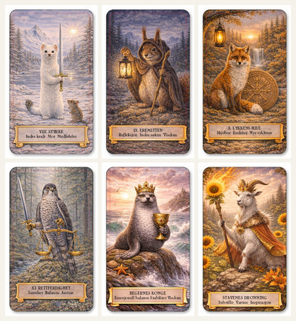 Dyrenes tarot. Norske tarotkort med norsk tekst.
