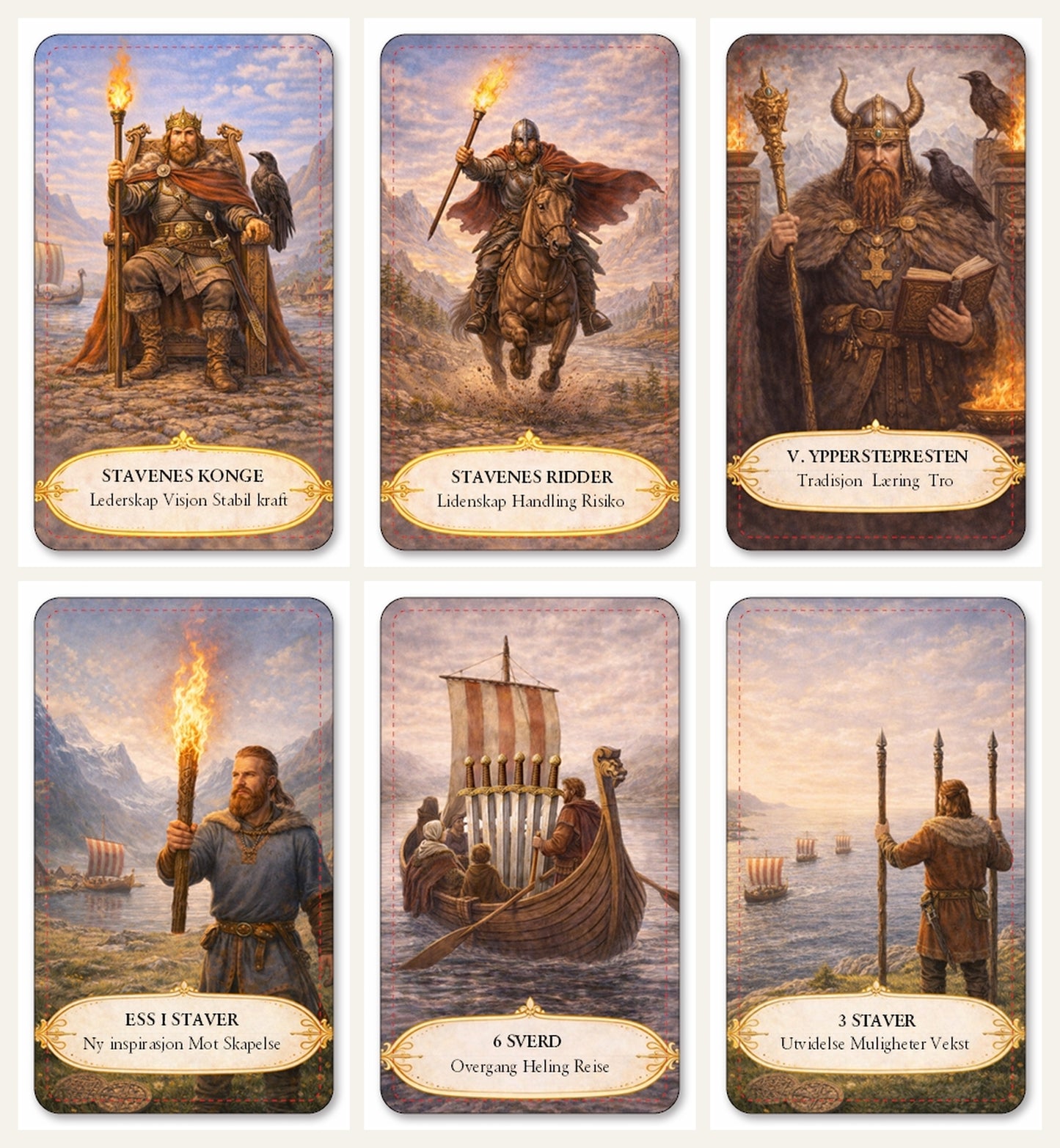 VIKING TAROT. Norske Tarotkort med norsk tekst